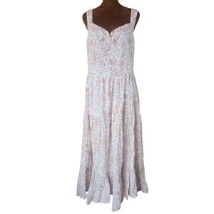 American Eagle Smocked Maxi Dress Floral  Cottagecore Size XXL 2XL Boho Peasant